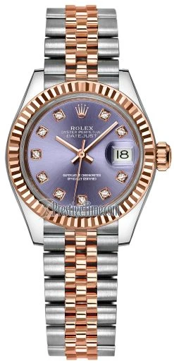 Rolex Lady Datejust 28mm Stainless Steel And Everose Gold 279171 Aubergine Diamond Jubilee