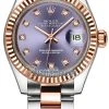 Rolex Lady Datejust 28mm Stainless Steel And Everose Gold 279171 Aubergine Diamond Oyster -Omega Shop 279171 Aubergine Diamond Oyster