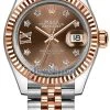 Rolex Lady Datejust 28mm Stainless Steel And Everose Gold 279171 Chocolate 17 Diamond Jubilee