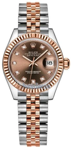 Rolex Lady Datejust 28mm Stainless Steel And Everose Gold 279171 Chocolate Diamond Jubilee