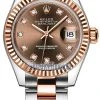 Rolex Lady Datejust 28mm Stainless Steel And Everose Gold 279171 Chocolate Diamond Oyster -Omega Shop 279171 Chocolate Diamond Oyster