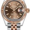 Rolex Lady Datejust 28mm Stainless Steel And Everose Gold 279171 Chocolate Index Jubilee