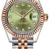 Rolex Lady Datejust 28mm Stainless Steel And Everose Gold 279171 Olive Green Diamond Jubilee