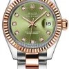 Rolex Lady Datejust 28mm Stainless Steel And Everose Gold 279171 Olive Green Diamond Oyster -Omega Shop 279171 Olive Green Diamond Oyster