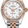 Rolex Lady Datejust 28mm Stainless Steel And Everose Gold 279171 White Roman Jubilee -Omega Shop 279171 White Roman Jubilee