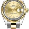 Rolex Lady Datejust 28mm Stainless Steel And Yellow Gold 279173 Champagne 17 Diamond Oyster 1 Rolex Lady Datejust 28mm Stainless Steel And Yellow Gold 279173 Champagne 17 Diamond Oyster -Omega Shop 279173 Champagne 17 Diamond Oyster
