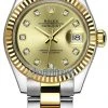 Rolex Lady Datejust 28mm Stainless Steel And Yellow Gold 279173 Champagne Diamond Oyster -Omega Shop 279173 Champagne Diamond Oyster