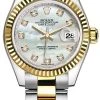 Rolex Lady Datejust 28mm Stainless Steel And Yellow Gold 279173 MOP Diamond Oyster -Omega Shop 279173 MOP Diamond Oyster
