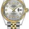 Rolex Lady Datejust 28mm Stainless Steel And Yellow Gold 279173 Silver Diamond Jubilee -Omega Shop 279173 Silver Diamond Jubilee