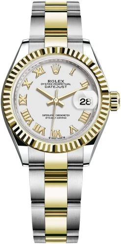 Rolex Lady Datejust 28mm Stainless Steel And Yellow Gold 279173 White Roman Oyster