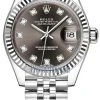 Rolex Lady Datejust 28mm Stainless Steel 279174 Dark Grey Diamond Jubilee -Omega Shop 279174 Grey Diamond Jubilee