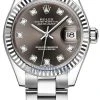 Rolex Lady Datejust 28mm Stainless Steel 279174 Dark Grey Diamond Oyster 1 Rolex Lady Datejust 28mm Stainless Steel 279174 Dark Grey Diamond Oyster -Omega Shop 279174 Grey Diamond Oyster