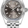 Rolex Lady Datejust 28mm Stainless Steel 279174 Dark Grey Index Jubilee -Omega Shop 279174 Grey Index Jubilee