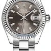 Rolex Lady Datejust 28mm Stainless Steel 279174 Dark Grey Index Oyster -Omega Shop 279174 Grey Index Oyster