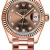 Rolex Lady Datejust 28mm Everose Gold 279175 Chocolate Diamond President -Omega Shop 279175 Chocolate Diamond President