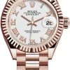 Rolex Lady Datejust 28mm Everose Gold 279175 White Roman President -Omega Shop 279175 White Roman President