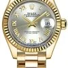 Rolex Lady Datejust 28mm Yellow Gold 279178 Silver Roman President