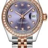 Rolex Lady Datejust 28mm Stainless Steel And Everose Gold 279381RBR Aubergine Diamond Jubilee -Omega Shop 279381RBR Aubergine Diamond Jubilee