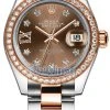 Rolex Lady Datejust 28mm Stainless Steel And Everose Gold 279381RBR Chocolate 17 Diamond Oyster -Omega Shop 279381RBR Chocolate 17 Diamond Oyster