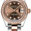 Rolex Lady Datejust 28mm Stainless Steel And Everose Gold 279381RBR Chocolate Diamond Oyster -Omega Shop 279381RBR Chocolate Diamond Oyster
