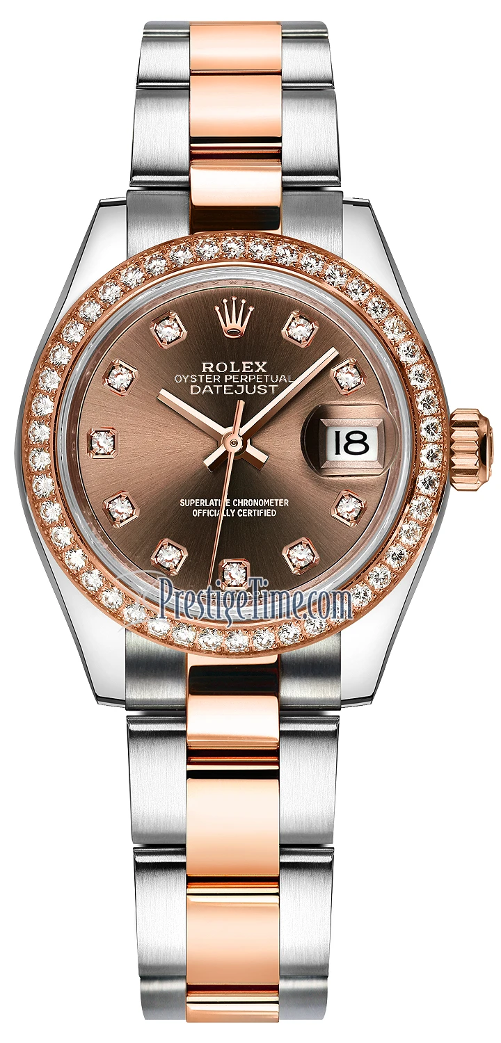 Rolex Lady Datejust 28mm Stainless Steel and Everose Gold 279381RBR Chocolate Diamond Oyster Rolex Lady Datejust 28mm Stainless Steel And Everose Gold 279381RBR Chocolate Diamond Oyster -Omega Shop 279381RBR Chocolate Diamond Oyster
