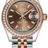 Rolex Lady Datejust 28mm Stainless Steel And Everose Gold 279381RBR Chocolate Index Jubilee