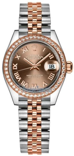 Rolex Lady Datejust 28mm Stainless Steel And Everose Gold 279381RBR Chocolate Roman Jubilee