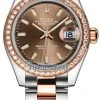 Rolex Lady Datejust 28mm Stainless Steel And Everose Gold 279381RBR Chocolate Index Oyster -Omega Shop 279381RBR Chocolate index Oyster