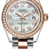 Rolex Lady Datejust 28mm Stainless Steel And Everose Gold 279381RBR MOP Diamond Oyster -Omega Shop 279381RBR MOP Diamond Oyster
