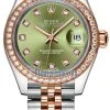 Rolex Lady Datejust 28mm Stainless Steel And Everose Gold 279381RBR Olive Green Diamond Jubilee