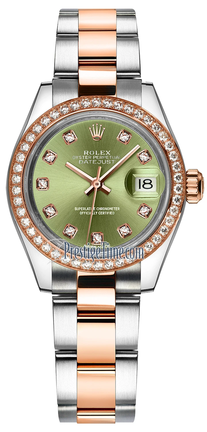 Rolex Lady Datejust 28mm Stainless Steel and Everose Gold 279381RBR Olive Green Diamond Oyster Rolex Lady Datejust 28mm Stainless Steel And Everose Gold 279381RBR Olive Green Diamond Oyster -Omega Shop 279381RBR Olive Green Diamond Oyster