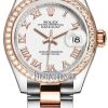 Rolex Lady Datejust 28mm Stainless Steel And Everose Gold 279381RBR White Roman Oyster -Omega Shop 279381RBR White Roman Oyster