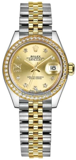 Rolex Lady Datejust 28mm Stainless Steel And Yellow Gold 279383RBR Champagne 17 Diamond Jubilee