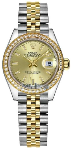 Rolex Lady Datejust 28mm Stainless Steel And Yellow Gold 279383RBR Champagne Index Jubilee