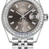 Rolex Lady Datejust 28mm Stainless Steel 279384RBR Dark Grey Index Jubilee -Omega Shop 279384RBR Grey Index Jubilee