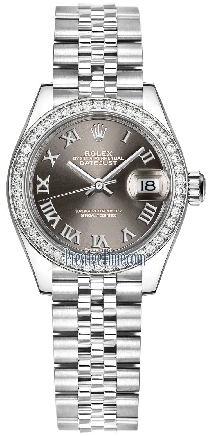 Rolex Lady Datejust 28mm Stainless Steel 279384RBR Dark Grey Roman Jubilee Rolex Lady Datejust 28mm Stainless Steel 279384RBR Dark Grey Roman Jubilee -Omega Shop 279384RBR Grey Roman Jubilee