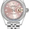 Rolex Lady Datejust 28mm Stainless Steel 279384RBR Pink Index Jubilee