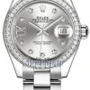 Rolex Lady Datejust 28mm Stainless Steel 279384RBR Silver 17 Diamond Oyster -Omega Shop 279384RBR Silver 17 Diamond Oyster
