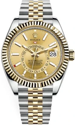 Rolex Sky Dweller 42mm 326933 Champagne Index Jubilee