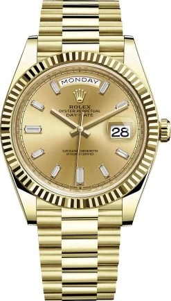 Rolex Day-Date 40mm Yellow Gold 228238 Champagne Baguette