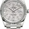 Rolex Day-Date 40mm White Gold 228239 Meteorite Baguette