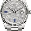 Rolex Day-Date 40mm White Gold 228239 Pave Baguette -Omega Shop Rolex Day Date 40 228239 Pave Baguette