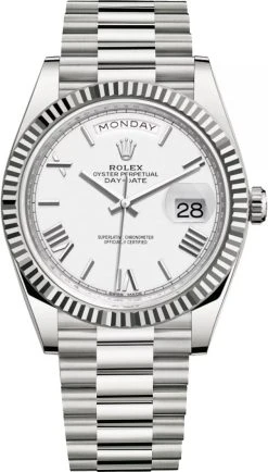 Rolex Day-Date 40mm White Gold 228239 White Roman