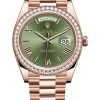 Rolex Day-Date 40mm Everose Gold 228345RBR Olive Green Roman 1 Rolex Day-Date 40mm Everose Gold 228345RBR Olive Green Roman -Omega Shop Rolex Day Date 40 228345RBR Olive Green Roman