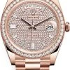 Rolex Day-Date 40mm Everose Gold 228345RBR Pave Baguette -Omega Shop Rolex Day Date 40 228345RBR Pave Baguette