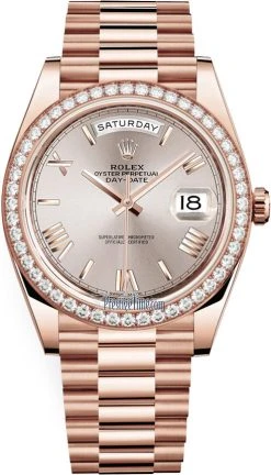 Rolex Day-Date 40mm Everose Gold 228345RBR Sundust Roman