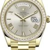 Rolex Day-Date 40mm Yellow Gold 228348RBR Silver Roman