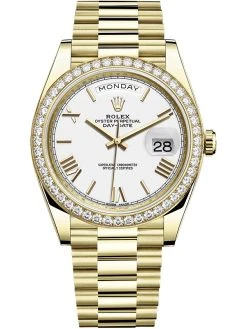 Rolex Day-Date 40mm Yellow Gold 228348RBR White Roman