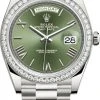 Rolex Day-Date 40mm White Gold 228349RBR Olive Green Roman -Omega Shop Rolex Day Date 40 228349RBR Olive Green Roman