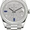 Rolex Day-Date 40mm White Gold 228349RBR Pave Baguette -Omega Shop Rolex Day Date 40 228349RBR Pave Baguette